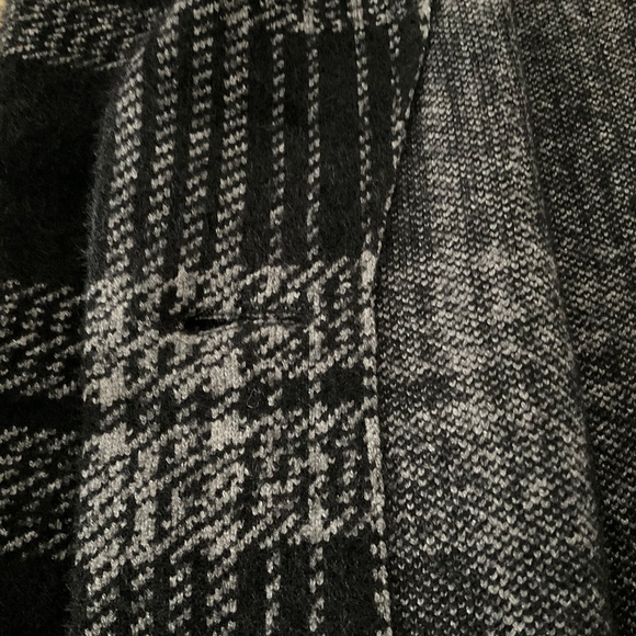 Sweater Coat Orange Fashion Village Plaid Black Grey Knitted Blazer Cardigan S/M - Picture 10 of 16